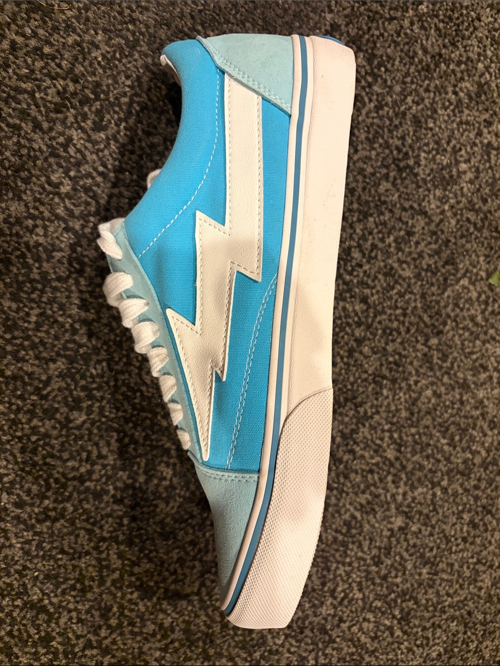 Revenge x Storm Turquoise Low-Top Sneakers with White Lightning Accent